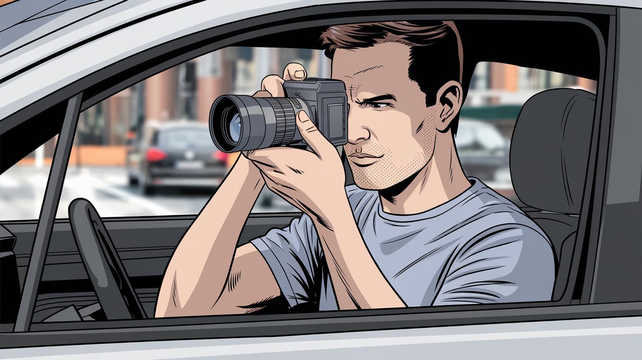 Detektiv im Fahrzeug; Detektei Ennepetal, Detektiv Ennepetal, Privatdetektiv Ennepetal, Privatdetektei Ennepetal